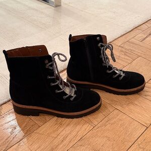 Marc Fisher Black Lace-Up Boots